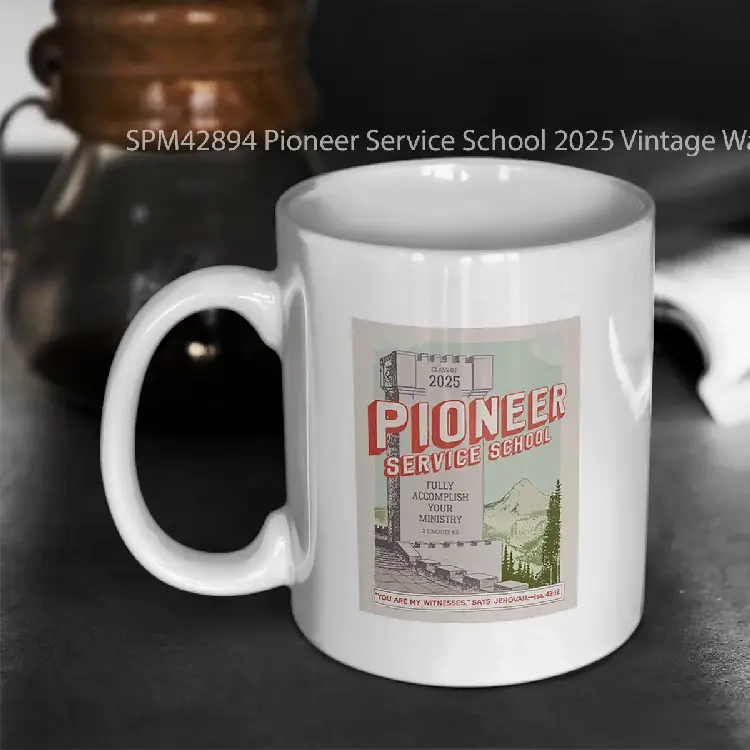 SPM42894 Pioneer Service School 2025 Vintage Watchtower Gelas Keramik Supermug
