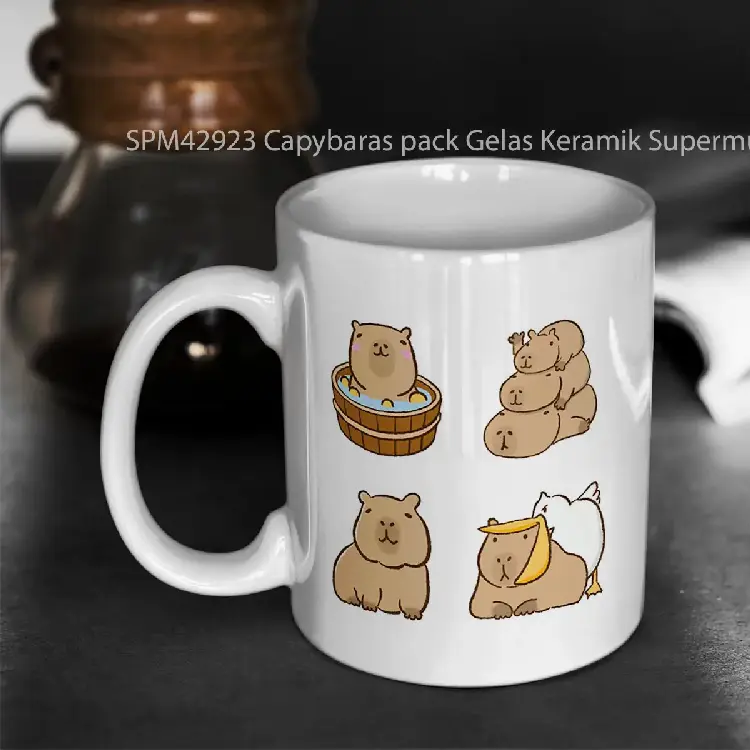 SPM42923 Capybaras pack Gelas Keramik Supermug