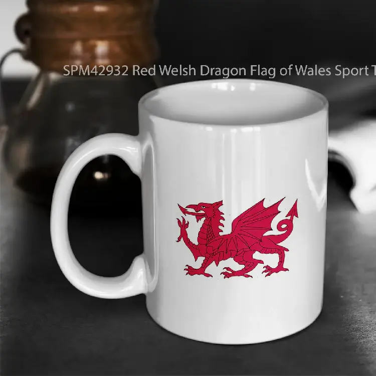 SPM42932 Red Welsh Dragon Flag of Wales Sport T Shirt Bedspread Duvet Gelas Keramik Supermug
