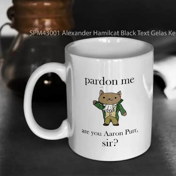 SPM43001 Alexander Hamilcat Black Text Gelas Keramik Supermug