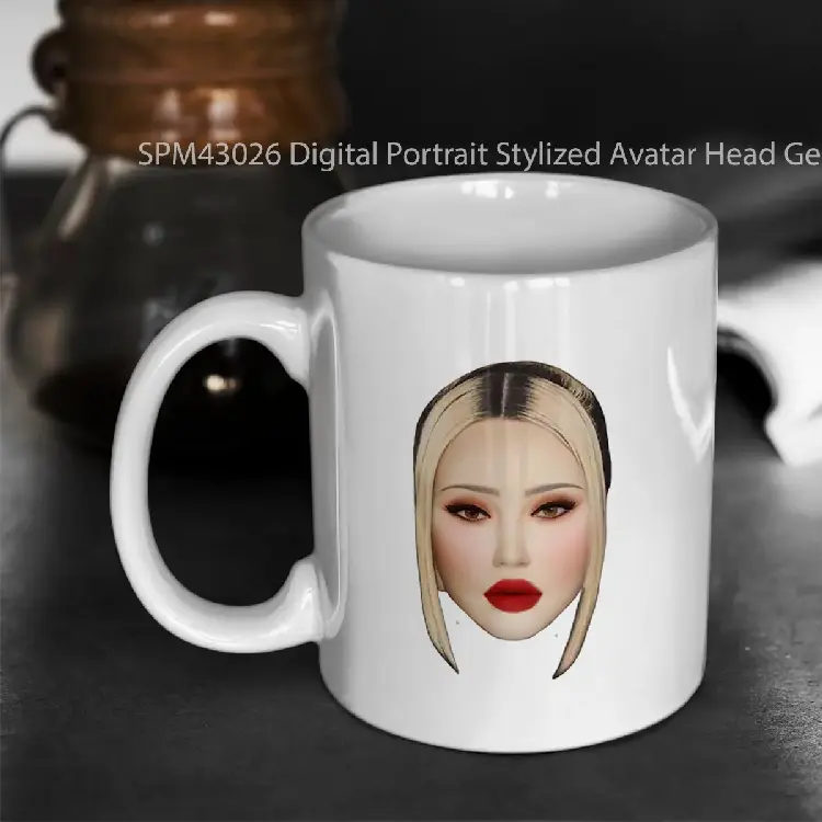 SPM43026 Digital Portrait Stylized Avatar Head Gelas Keramik Supermug