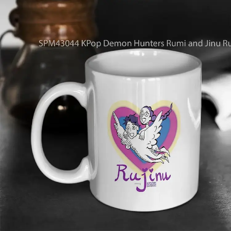 SPM43044 KPop Demon Hunters Rumi and Jinu Rujinu Art Gelas Keramik Supermug