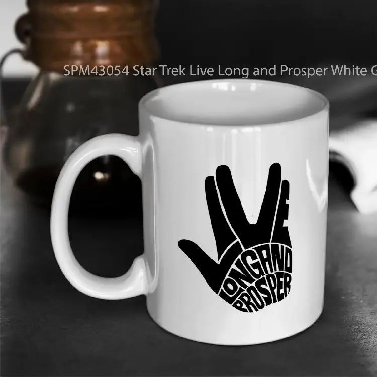 SPM43054 Star Trek Live Long and Prosper White Gelas Keramik Supermug