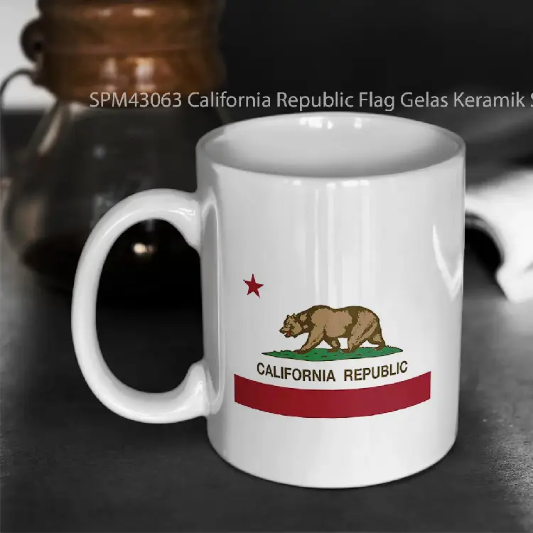 SPM43063 California Republic Flag Gelas Keramik Supermug