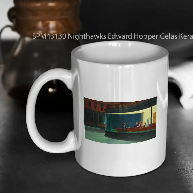 SPM43130 Nighthawks Edward Hopper Gelas Keramik Supermug