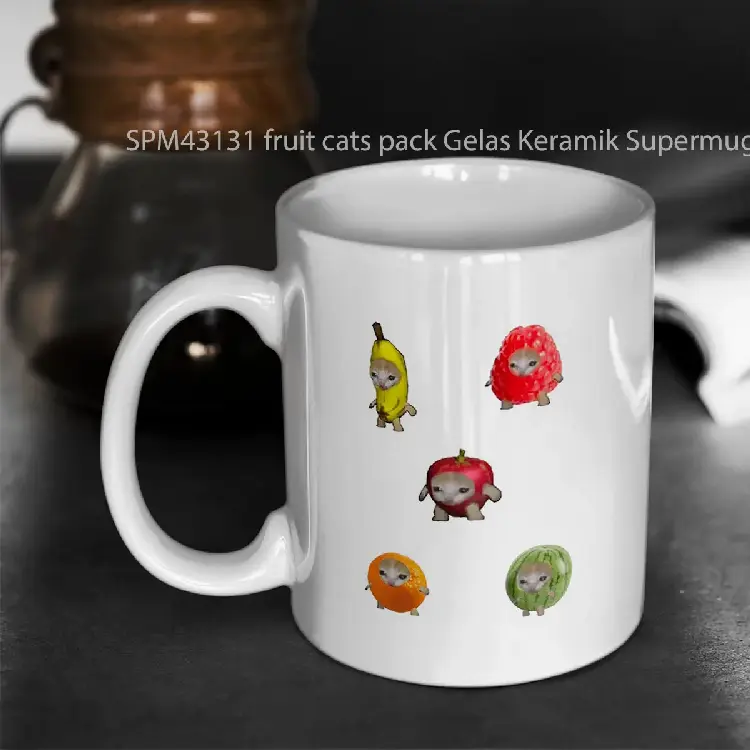 SPM43131 fruit cats pack Gelas Keramik Supermug