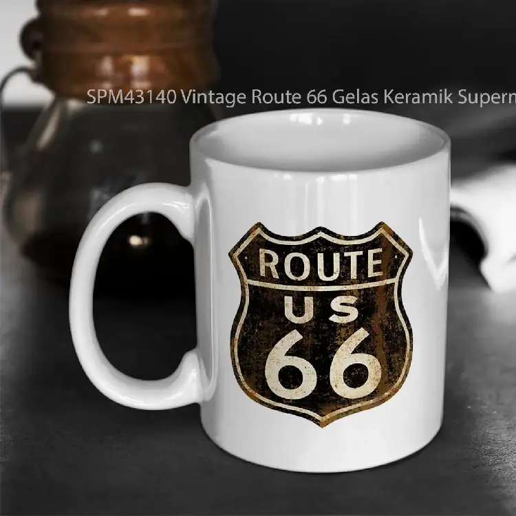 SPM43140 Vintage Route 66 Gelas Keramik Supermug