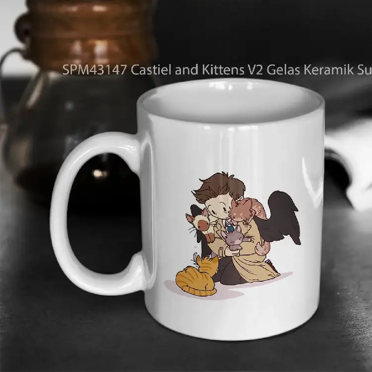 SPM43147 Castiel and Kittens V2 Gelas Keramik Supermug