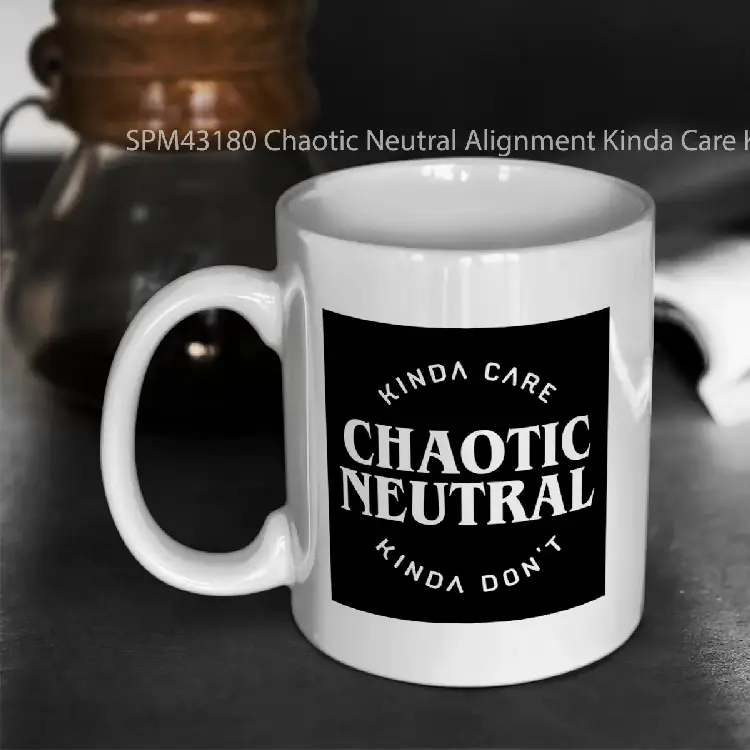 SPM43180 Chaotic Neutral Alignment Kinda Care Kinda Dont Funny Quotes Gelas Keramik Supermug