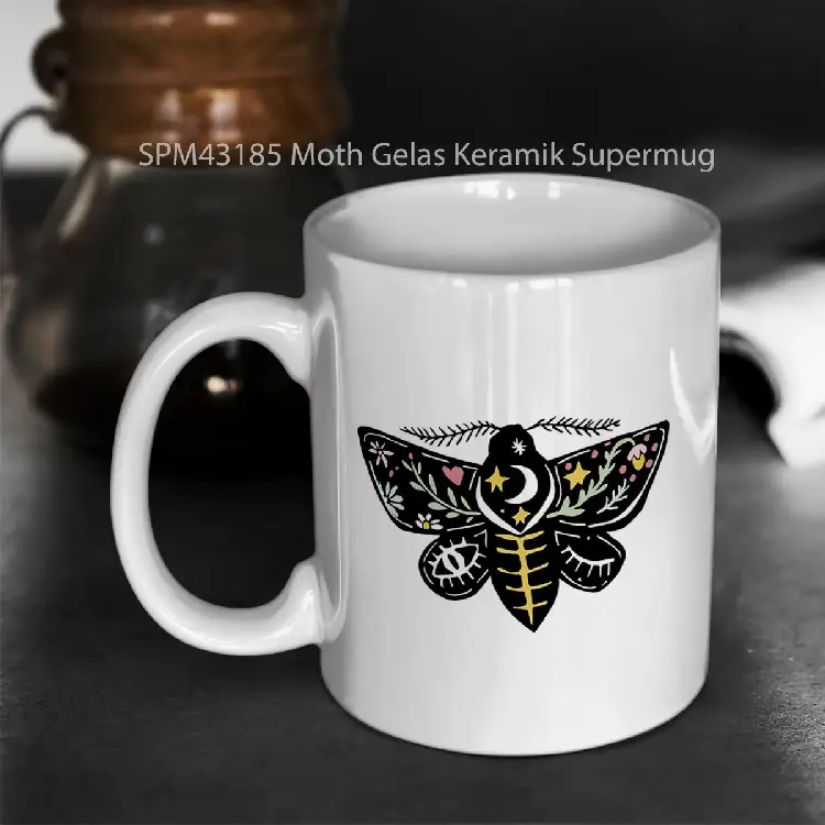 SPM43185 Moth Gelas Keramik Supermug