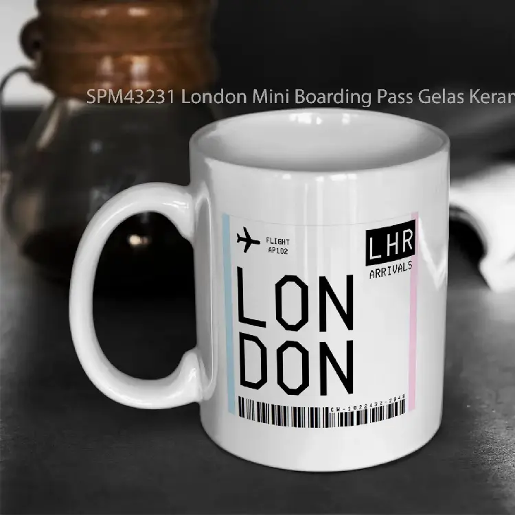 SPM43231 London Mini Boarding Pass Gelas Keramik Supermug