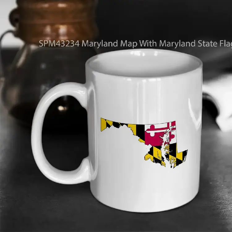 SPM43234 Maryland Map With Maryland State Flag Gelas Keramik Supermug