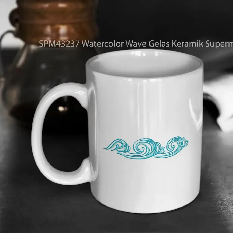SPM43237 Watercolor Wave Gelas Keramik Supermug