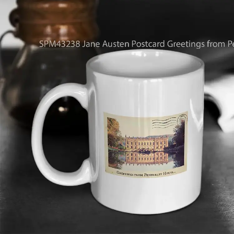 SPM43238 Jane Austen Postcard Greetings from Pemberley Post card Gelas Keramik Supermug