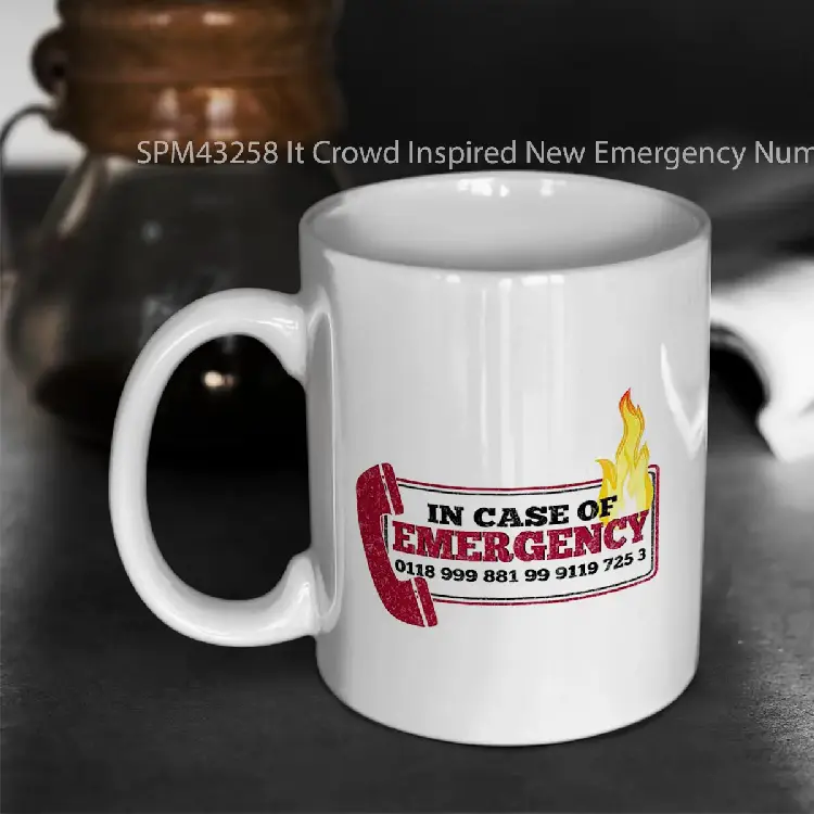 SPM43258 It Crowd Inspired New Emergency Number 0118 999 881 99 9119 725 3 Moss and the Fire Gelas Keramik Supermug