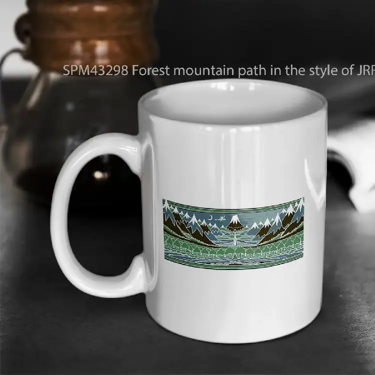 SPM43298 Forest mountain path in the style of JRRTolkien Gelas Keramik Supermug