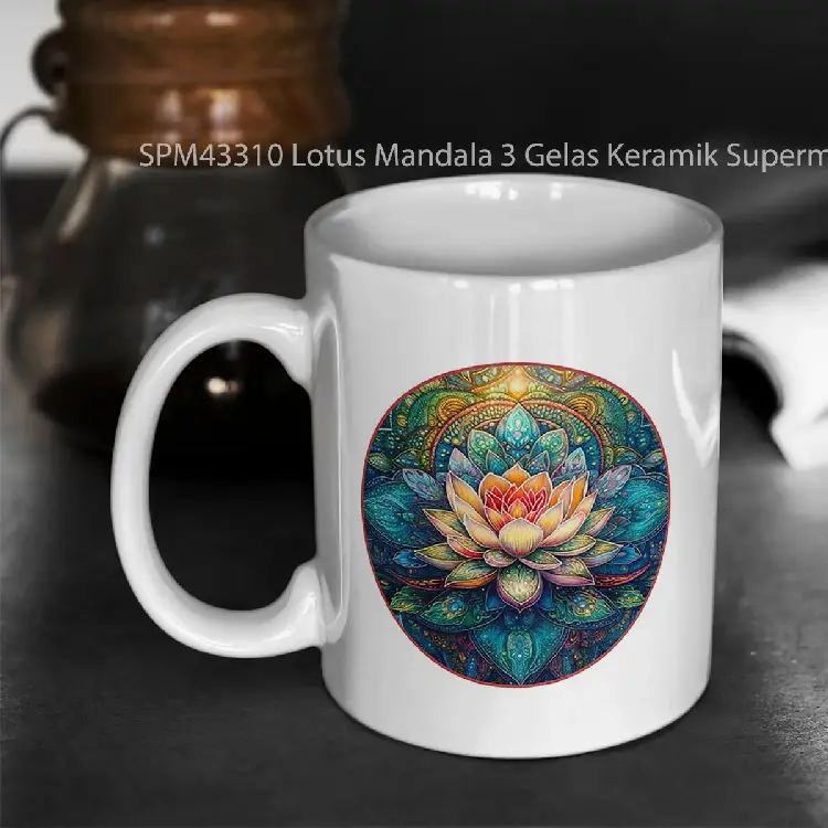 SPM43310 Lotus Mandala 3 Gelas Keramik Supermug