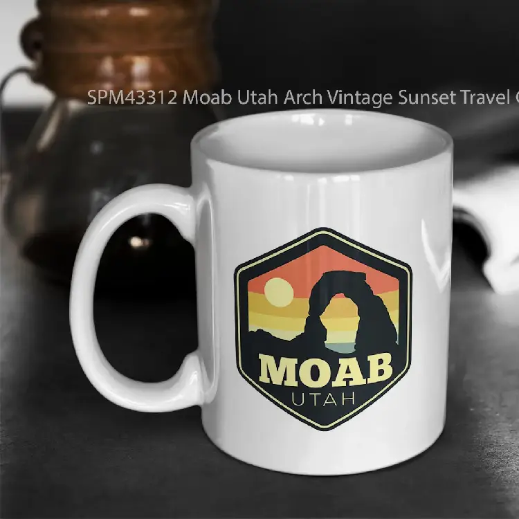 SPM43312 Moab Utah Arch Vintage Sunset Travel Gelas Keramik Supermug