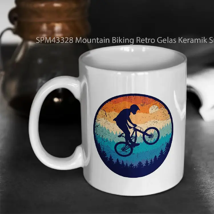 SPM43328 Mountain Biking Retro Gelas Keramik Supermug