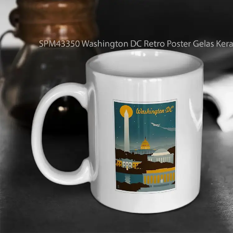 SPM43350 Washington DC Retro Poster Gelas Keramik Supermug