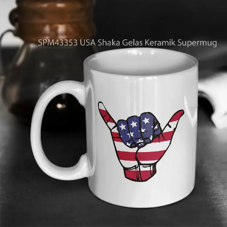 SPM43353 USA Shaka Gelas Keramik Supermug