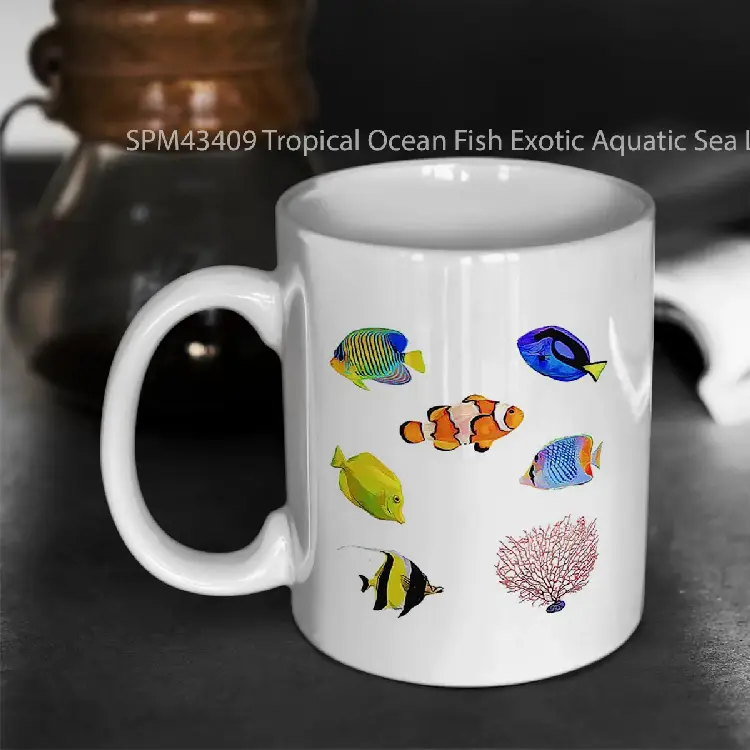 SPM43409 Tropical Ocean Fish Exotic Aquatic Sea Life Bundle Pack Sheet Collection Set 1 Gelas Keramik Supermug