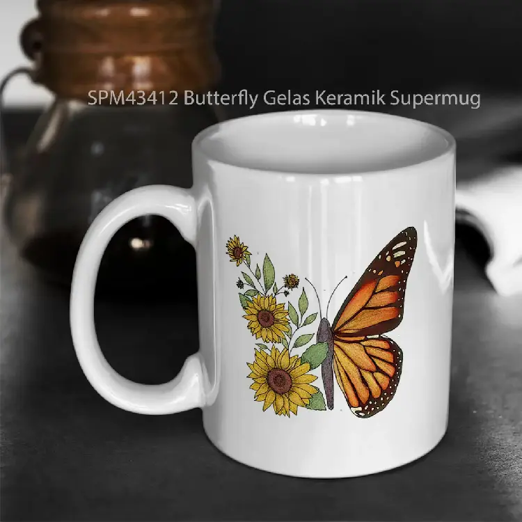 SPM43412 Butterfly Gelas Keramik Supermug