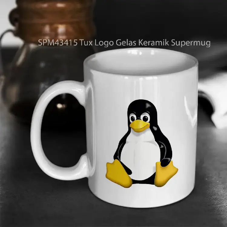 SPM43415 Tux Logo Gelas Keramik Supermug