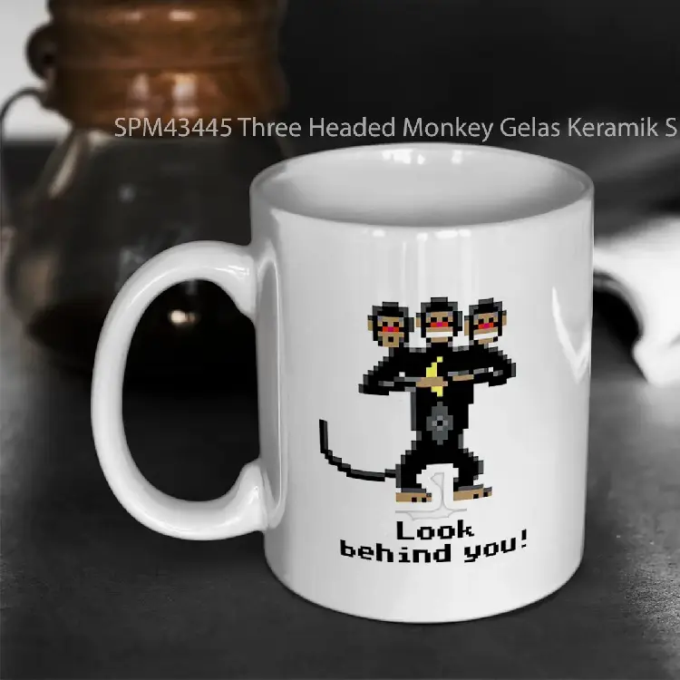 SPM43445 Three Headed Monkey Gelas Keramik Supermug