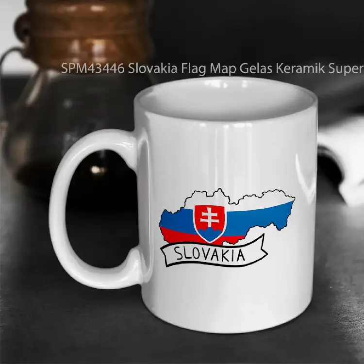 SPM43446 Slovakia Flag Map Gelas Keramik Supermug
