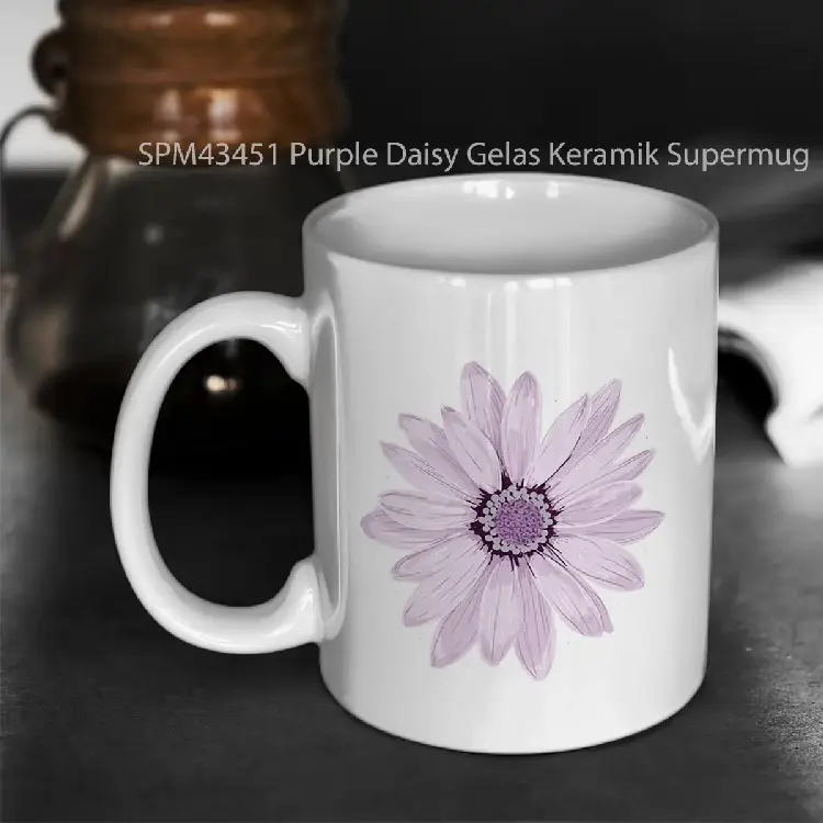 SPM43451 Purple Daisy Gelas Keramik Supermug