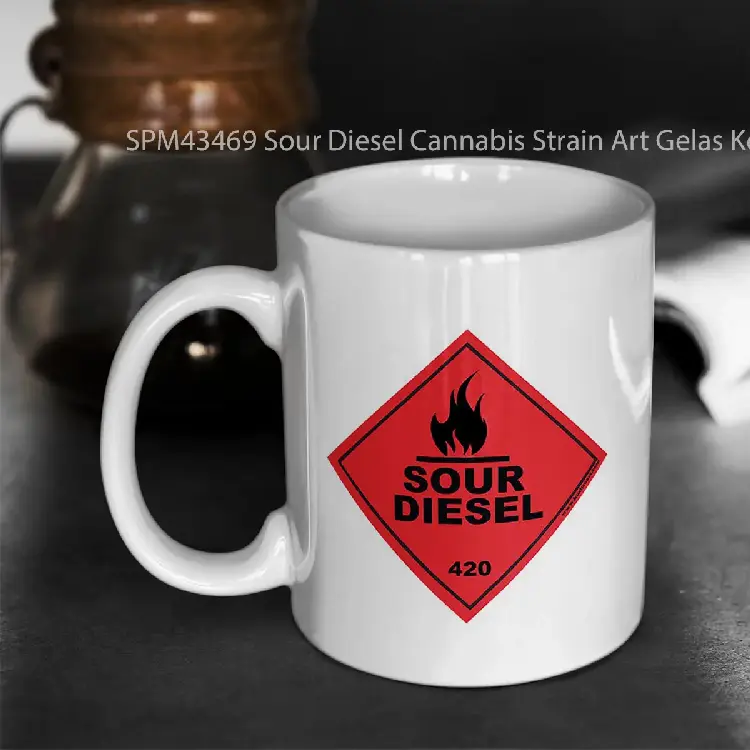 SPM43469 Sour Diesel Cannabis Strain Art Gelas Keramik Supermug
