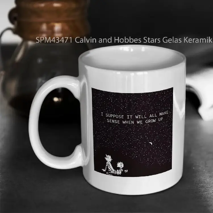 SPM43471 Calvin and Hobbes Stars Gelas Keramik Supermug