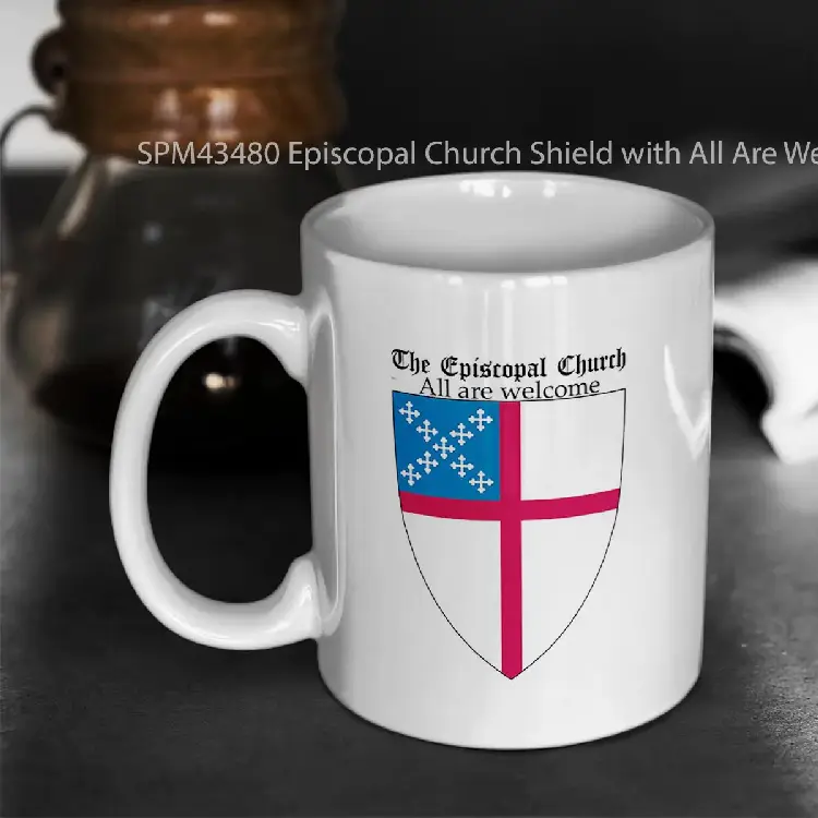 SPM43480 Episcopal Church Shield with All Are Welcome Gelas Keramik Supermug