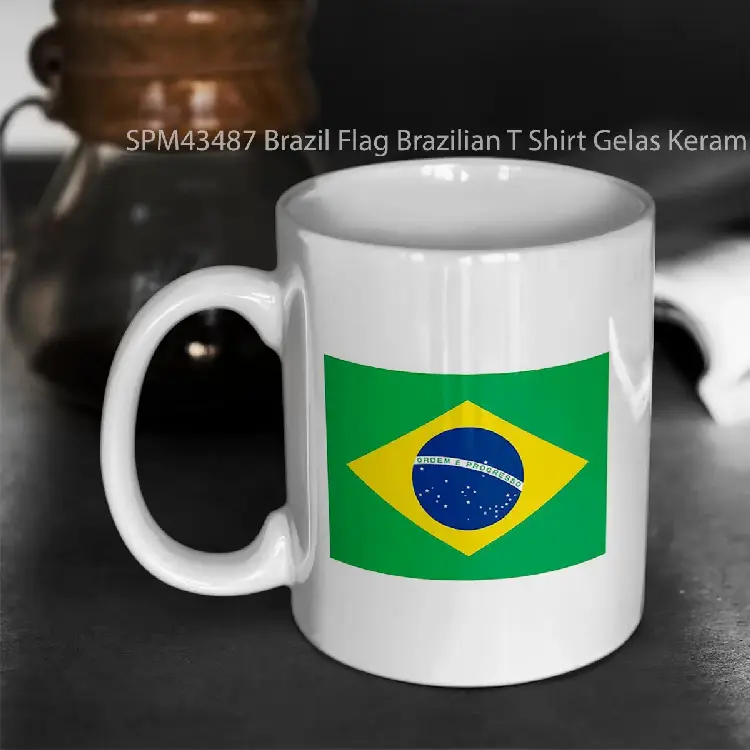 SPM43487 Brazil Flag Brazilian T Shirt Gelas Keramik Supermug