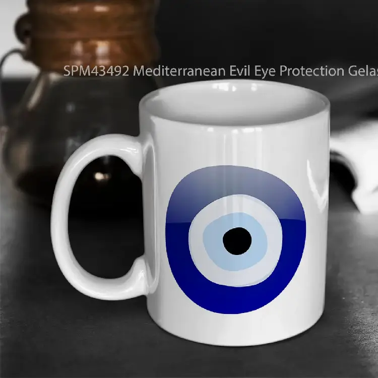 SPM43492 Mediterranean Evil Eye Protection Gelas Keramik Supermug