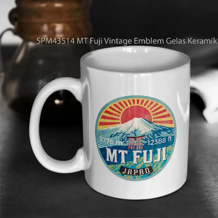 SPM43514 MT Fuji Vintage Emblem Gelas Keramik Supermug