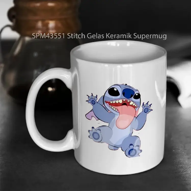 SPM43551 Stitch Gelas Keramik Supermug