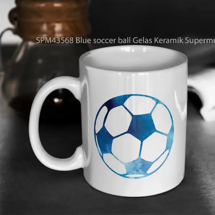 SPM43568 Blue soccer ball Gelas Keramik Supermug
