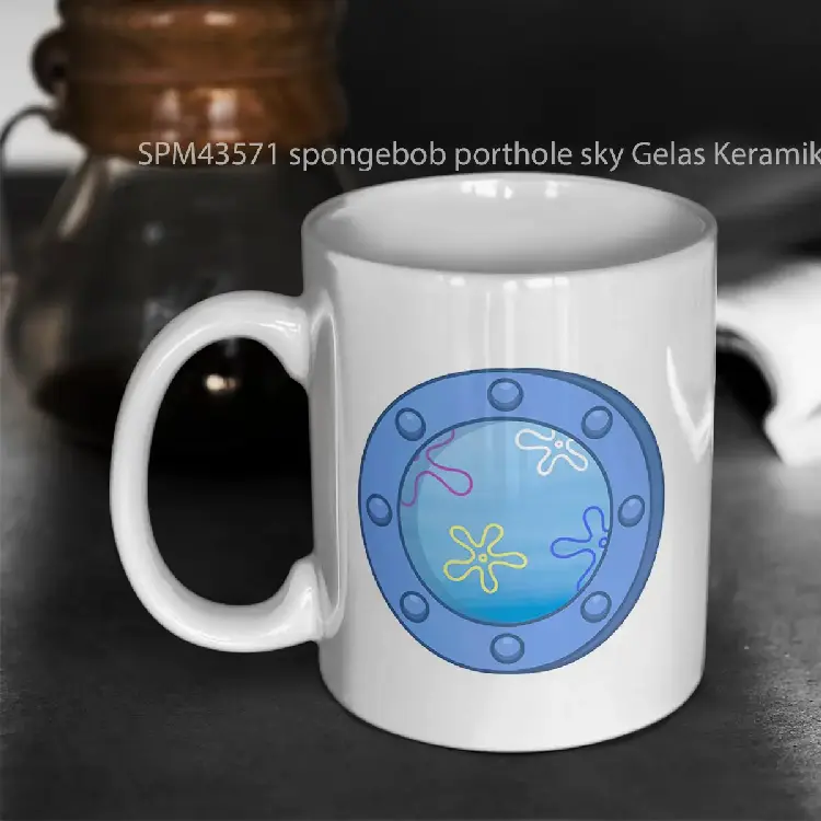 SPM43571 spongebob porthole sky Gelas Keramik Supermug