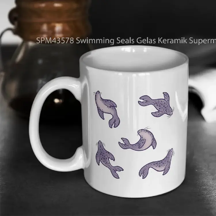 SPM43578 Swimming Seals Gelas Keramik Supermug