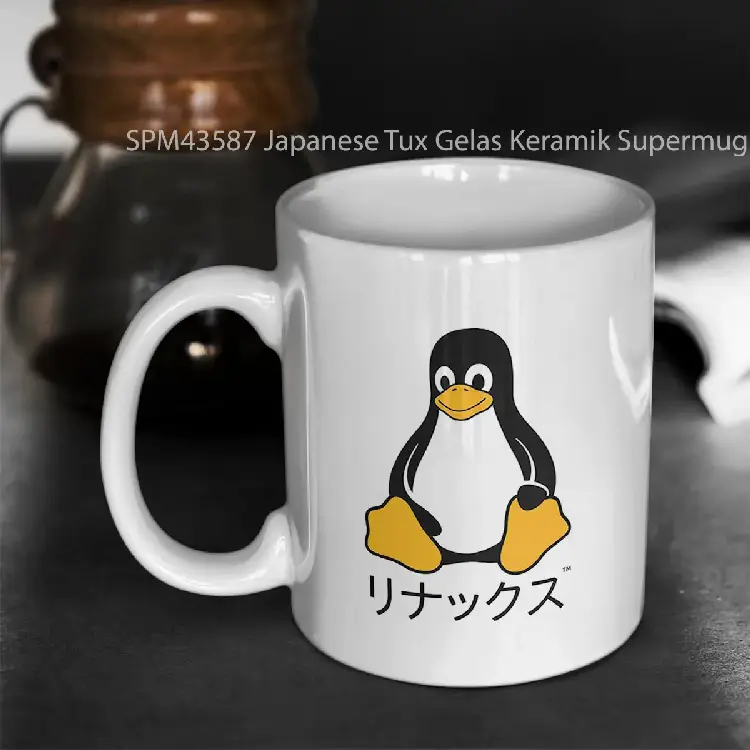 SPM43587 Japanese Tux Gelas Keramik Supermug