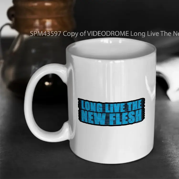 SPM43597 Copy of VIDEODROME Long Live The New Flesh BLUE David Cronenberg 80s Body horror 1983 Debbie Harry James Woods Cult Film Gelas Keramik Supermug
