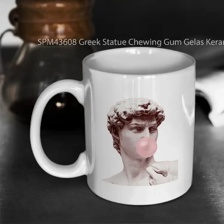 SPM43608 Greek Statue Chewing Gum Gelas Keramik Supermug