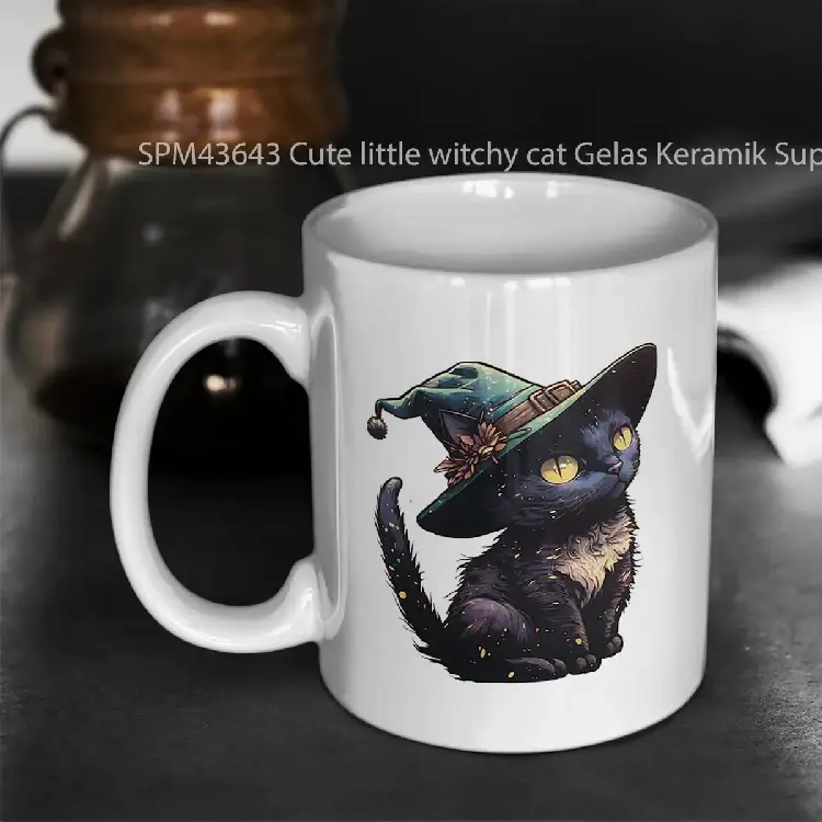 SPM43643 Cute little witchy cat Gelas Keramik Supermug