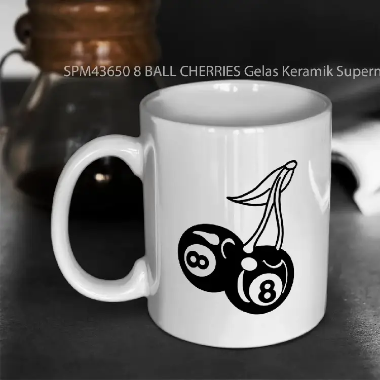 SPM43650 8 BALL CHERRIES Gelas Keramik Supermug