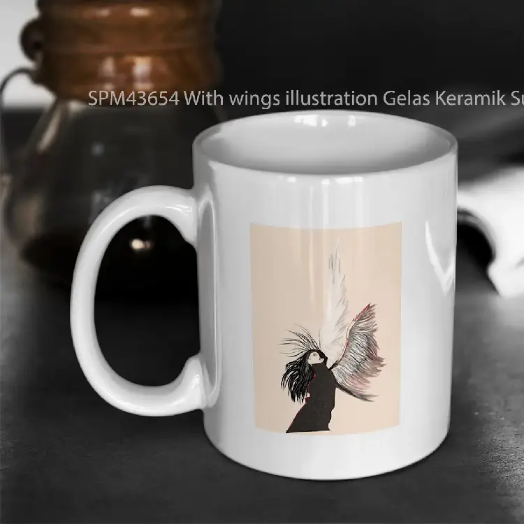 SPM43654 With wings illustration Gelas Keramik Supermug