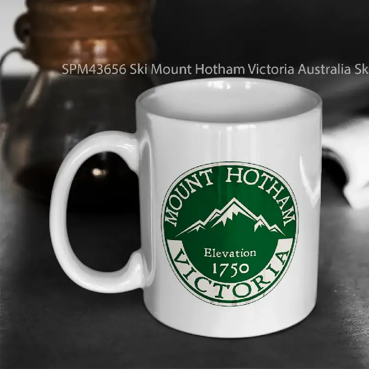 SPM43656 Ski Mount Hotham Victoria Australia Skiing Snowboard Mt Gelas Keramik Supermug