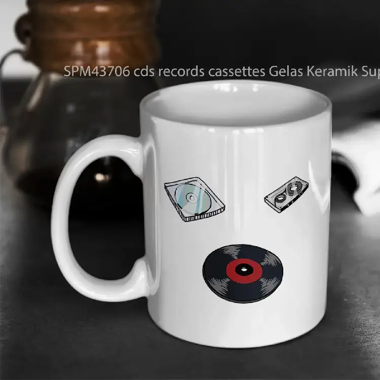 SPM43706 cds records cassettes Gelas Keramik Supermug