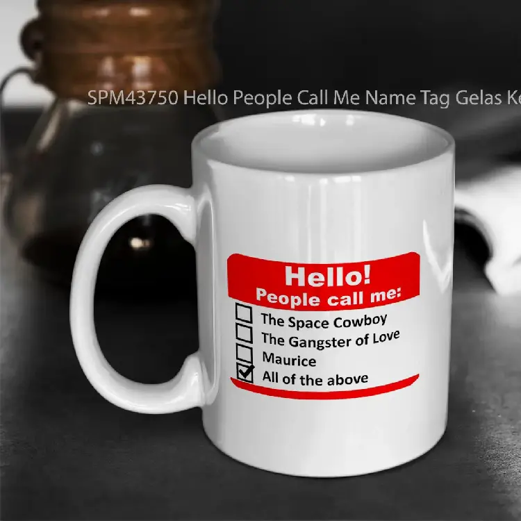 SPM43750 Hello People Call Me Name Tag Gelas Keramik Supermug
